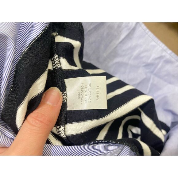 Elliott Lauren NWT Navy Blue Red Side Zipper Blouse, Size Small, MSRP $160 - Picture 4 of 12